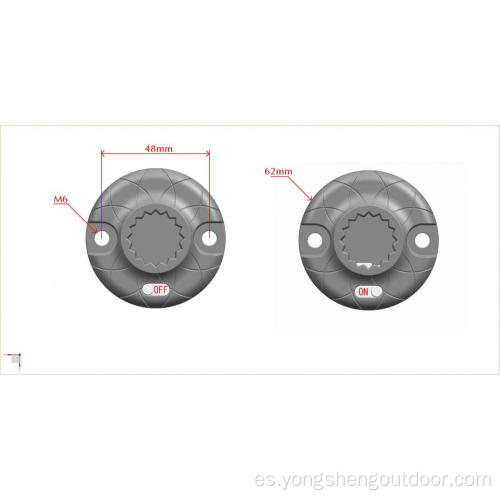 Base circular de accesorios de kayak con dieciséis esquinas